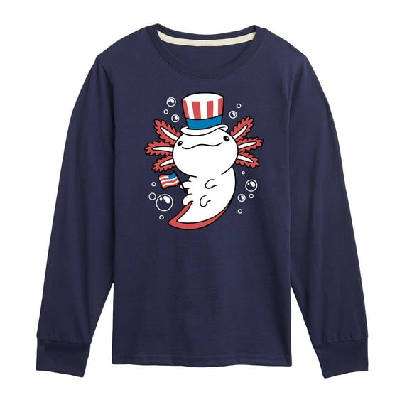 Instant Message - 4th of July Americana - Uncle Axolotl - Toddler & Youth Long Sleeve Graphic T-Shirt