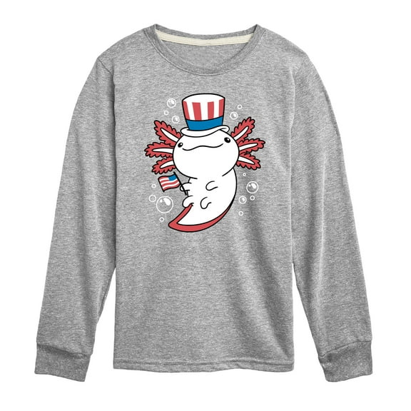 Instant Message - 4th of July Americana - Uncle Axolotl - Toddler & Youth Long Sleeve Graphic T-Shirt