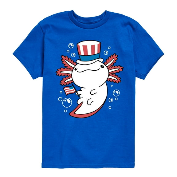 Instant Message - 4th of July Americana - Uncle Axolotl - Toddler & Youth Short Sleeve Graphic T-Shirt