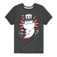 thumbnail image 1 of Instant Message - 4th of July Americana - Uncle Axolotl - Toddler & Youth Short Sleeve Graphic T-Shirt, 1 of 6