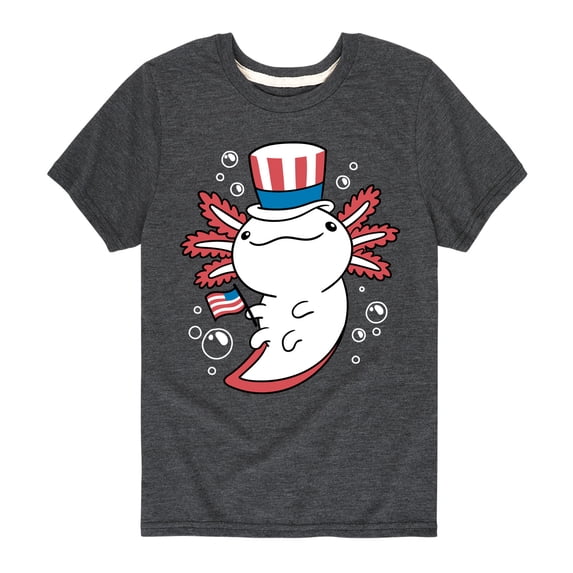 Instant Message - 4th of July Americana - Uncle Axolotl - Toddler & Youth Short Sleeve Graphic T-Shirt