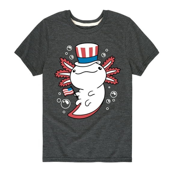 Instant Message - 4th of July Americana - Uncle Axolotl - Toddler & Youth Short Sleeve Graphic T-Shirt