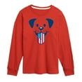 thumbnail image 1 of Instant Message - 4th of July - Dog Tongue American Flag - Toddler & Youth Long Sleeve Graphic T-Shirt, 1 of 5