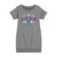 thumbnail image 1 of Instant Message - 4th of July - Freedom Est 1776 - Toddler & Youth Girls Fleece Dress, 1 of 5