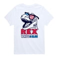 thumbnail image 1 of Instant Message - 4th of July - T Rex White & Blue - Toddler & Youth Short Sleeve Graphic T-Shirt, 1 of 6