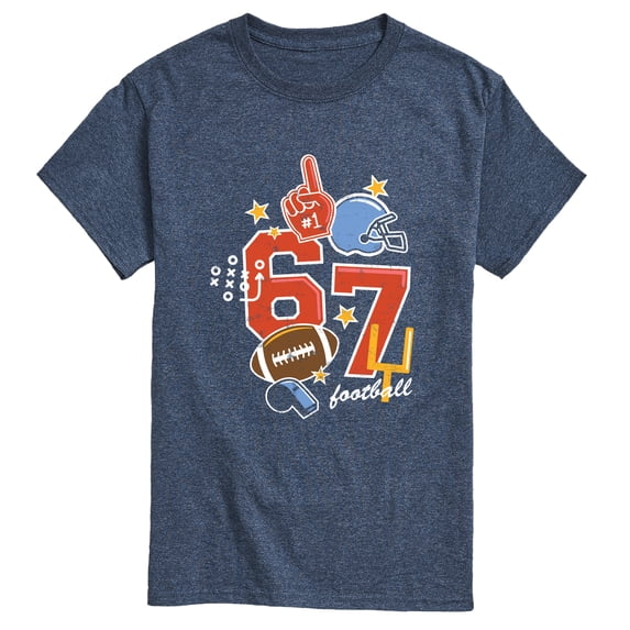 Instant Message - 67 Football Patches Short Sleeve Graphic T-Shirt