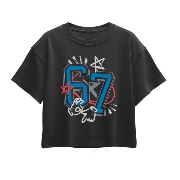Instant Message - 67 Streetwear Short Sleeve Boxy Graphic T-Shirt