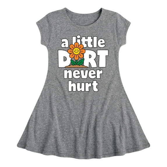 Instant Message - A Little Dirt Never Hurt - Toddler And Youth Girls Fit And Flare Dress