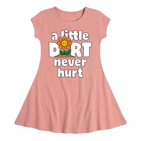Instant Message - A Little Dirt Never Hurt - Toddler And Youth Girls Fit And Flare Dress