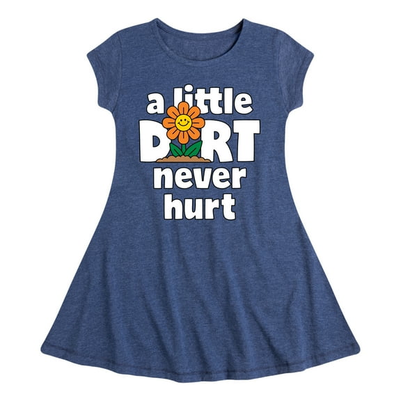 Instant Message - A Little Dirt Never Hurt - Toddler And Youth Girls Fit And Flare Dress