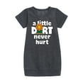 thumbnail image 1 of Instant Message - A Little Dirt Never Hurt - Toddler And Youth Girls Fleece Dress, 1 of 5