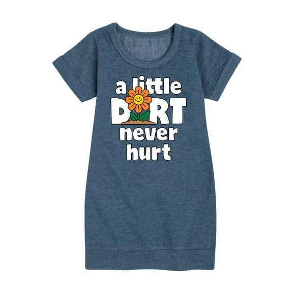 Instant Message - A Little Dirt Never Hurt - Toddler And Youth Girls Fleece Dress