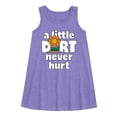 thumbnail image 1 of Instant Message - A Little Dirt Never Hurt Graphic Sleeveless Aline Dress, 1 of 5