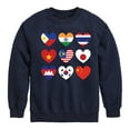 thumbnail image 1 of Instant Message - AAPI Heart Flags - Toddler And Youth Crewneck Fleece Sweatshirt, 1 of 6