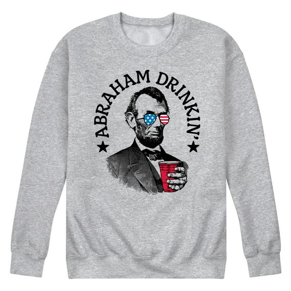 Instant Message - Abraham Drinkin - Men's Crew Neck Fleece Pullover