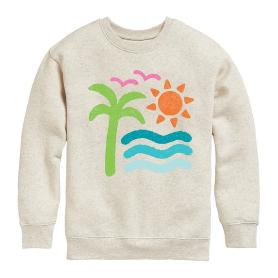 Instant Message - Abstract Beach Scene - Kids Crew Fleece