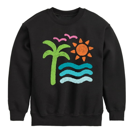Instant Message - Abstract Beach Scene - Kids Crew Fleece