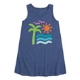 thumbnail image 1 of Instant Message - Abstract Beach Scene - Toddler & Youth Girls A-line Dress, 1 of 6