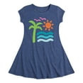 thumbnail image 1 of Instant Message - Abstract Beach Scene - Toddler & Youth Girls Fit & Flare Dress, 1 of 5
