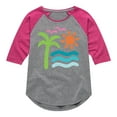 thumbnail image 1 of Instant Message - Abstract Beach Scene - Toddler & Youth Girls Raglan Graphic T-Shirt, 1 of 6