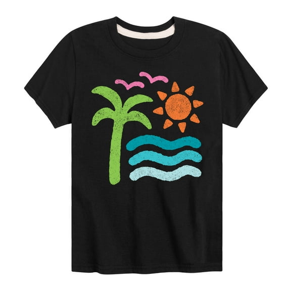 Instant Message - Abstract Beach Scene - Youth Short Sleeve Tee