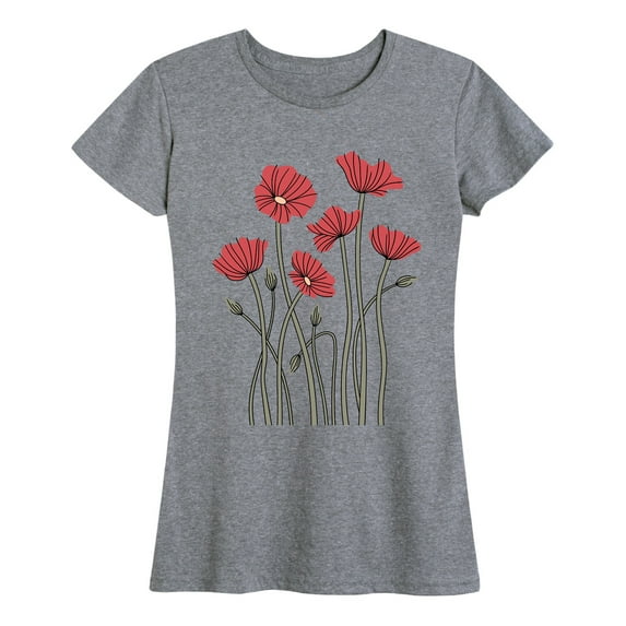 Instant Message - Abstract Poppies - Women's Short Sleeve Graphic T-shirt