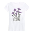 thumbnail image 1 of Instant Message - Abstract Purple Poppies Short Sleeve Graphic T-Shirt, 1 of 5