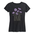 thumbnail image 1 of Instant Message - Abstract Purple Poppies Short Sleeve Graphic T-Shirt, 1 of 5