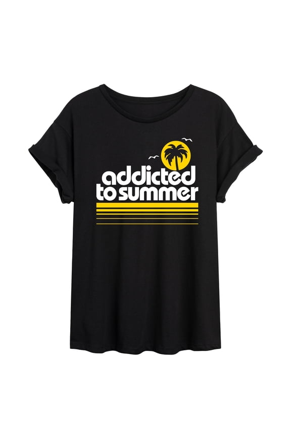 - Addicted to Summer Oversized Graphic T-Shirt