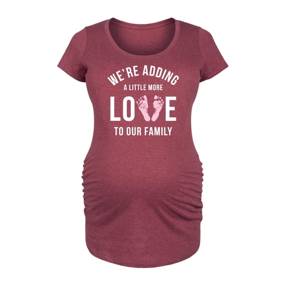 Instant Message - Adding a Little More Love - Women's Maternity Scoop Neck Graphic T-Shirt