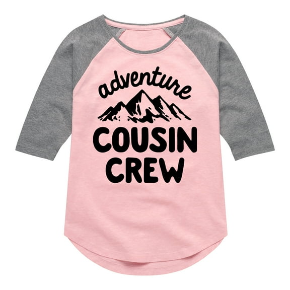 Instant Message - Adventure Cousin Crew - Toddler & Youth Girls Raglan Graphic T-Shirt