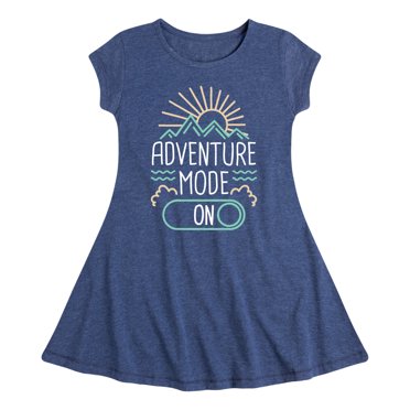 Instant Message - Adventure Mode Turned On - Toddler & Youth Girls Fit & Flare Dress