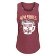 thumbnail image 1 of Instant Message - Adventures Fueled by Coffee - Women's Racerback Tank Top, 1 of 5