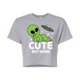 thumbnail image 1 of Instant Message - Alien Cute But Weird - Juniors Cropped Graphic T-shirt, 1 of 6