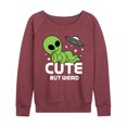 thumbnail image 1 of Instant Message - Alien Cute But Weird - Women's French Terry Pullover Long Sleeve Shirt, 1 of 6