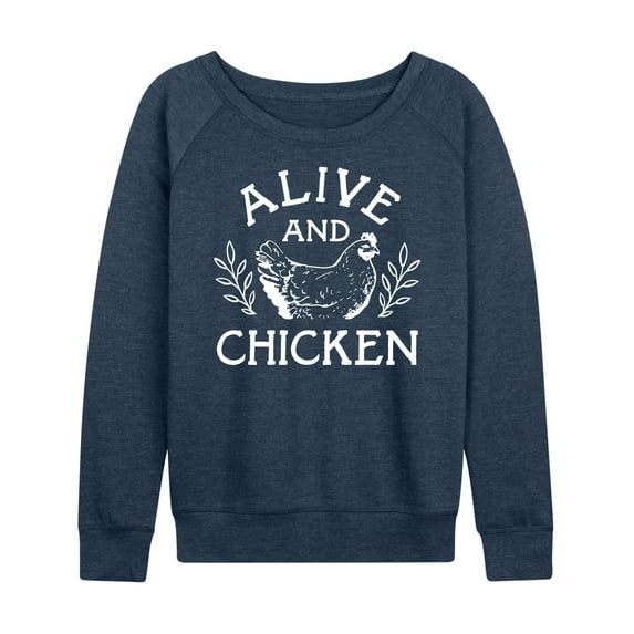 Instant Message - Alive And Chicken - Women's Lightweight French Terry Long Sleeve Shirt