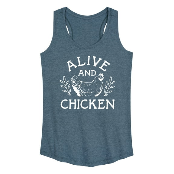 Instant Message - Alive And Chicken - Women's Racerback Tank Top