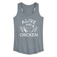 thumbnail image 1 of Instant Message - Alive And Chicken - Women's Racerback Tank Top, 1 of 6