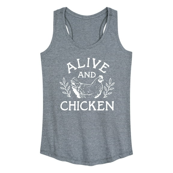Instant Message - Alive And Chicken - Women's Racerback Tank Top