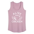 thumbnail image 1 of Instant Message - Alive And Chicken - Women's Racerback Tank Top, 1 of 6