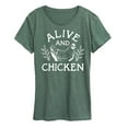 thumbnail image 1 of Instant Message - Alive And Chicken - Women's Short Sleeve Graphic T-Shirt, 1 of 7
