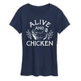 thumbnail image 1 of Instant Message - Alive And Chicken - Women's Short Sleeve Graphic T-Shirt, 1 of 6
