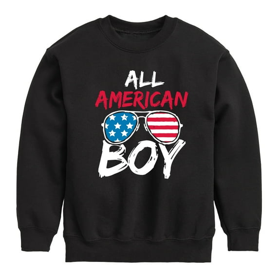 Instant Message - All American Boy - Toddler & Youth Crewneck Fleece Sweatshirt