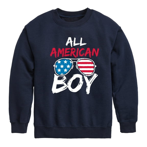 Instant Message - All American Boy - Toddler & Youth Crewneck Fleece Sweatshirt