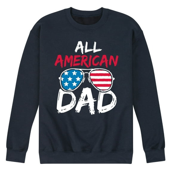 Instant Message - All American Dad - Men's Crew Neck Fleece Pullover