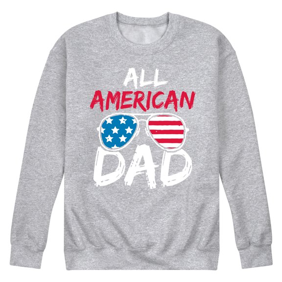 Instant Message - All American Dad - Men's Crew Neck Fleece Pullover