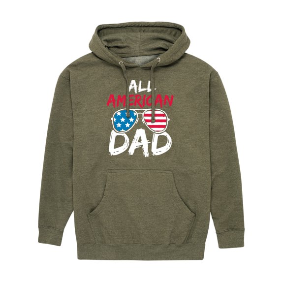 Instant Message - All American Dad - Men's Pullover Hooded Fleece Sweatshirt