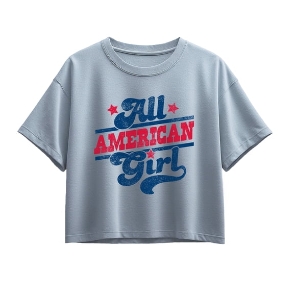 Instant Message - All American Girl - Youth Girls Boxy T-Shirt