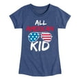 thumbnail image 1 of Instant Message - All American Kid - Toddler & Youth Girls Short Sleeve Graphic T-Shirt, 1 of 6