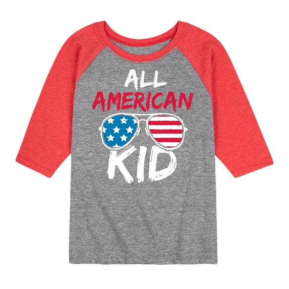 Instant Message - All American Kid - Toddler & Youth Raglan Graphic T-Shirt